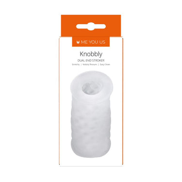 Elegant Knobbly Dual End Stroker displayed with emphasis on its easy-to-clean design and versatility.